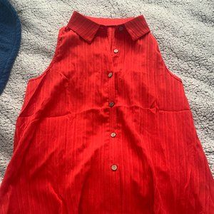 Cute Red Collared Shirt